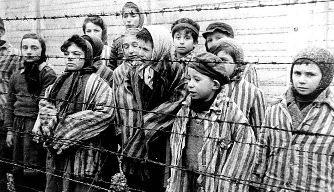 Children in a concentration camp awaiting execution