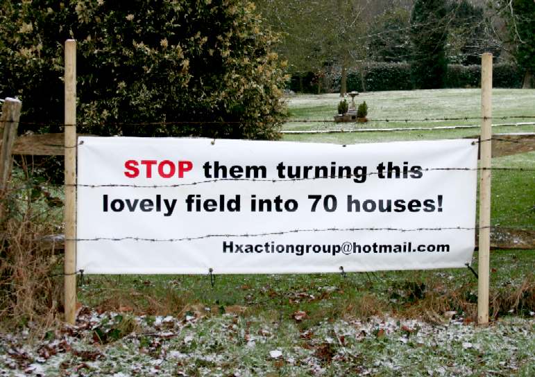 Herstmonceux Action Group, banner at the Old Rectory