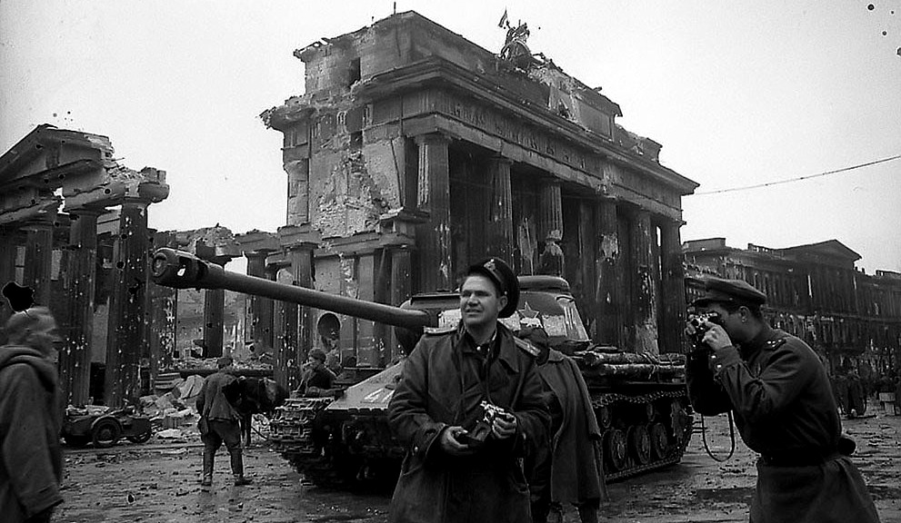 Berlin, the Red Army at Brandenburg Gate in May of 1945