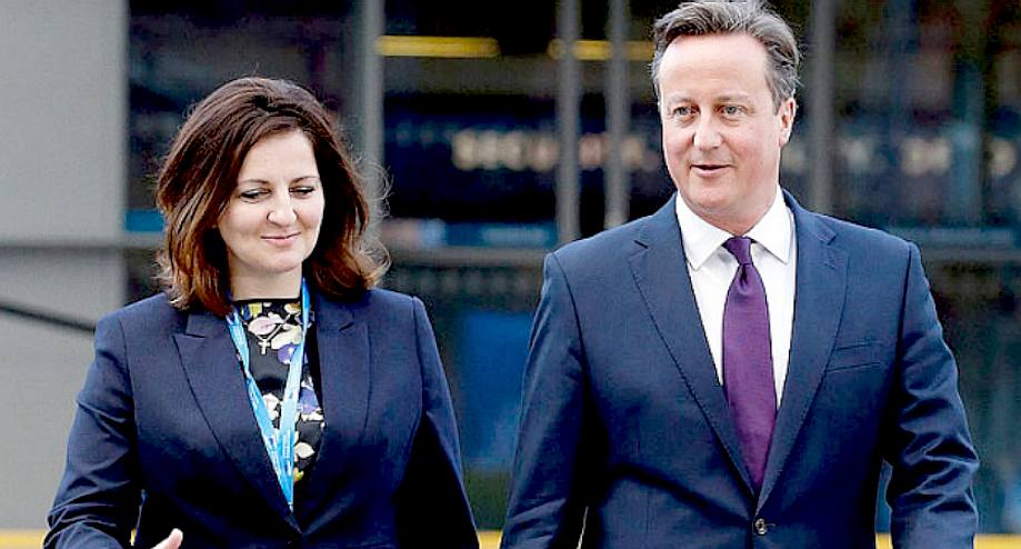 Caroline Ansell and David Cameron put on a show for the press